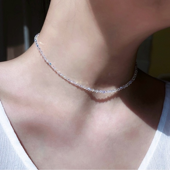 Iridescent Aurora Crystal Choker | Adjustable Length - Picture 2 of 4